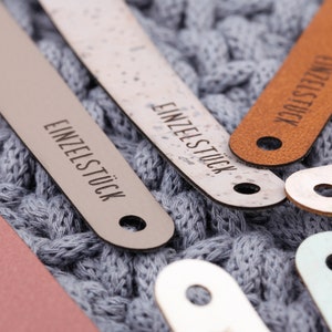 Label für Häkelkorb, Knicklabel mit Schraube, Kunstleder Labels mit Chicago Screws, Label mit Schraubniete, Lederlabels Einzelstück image 9