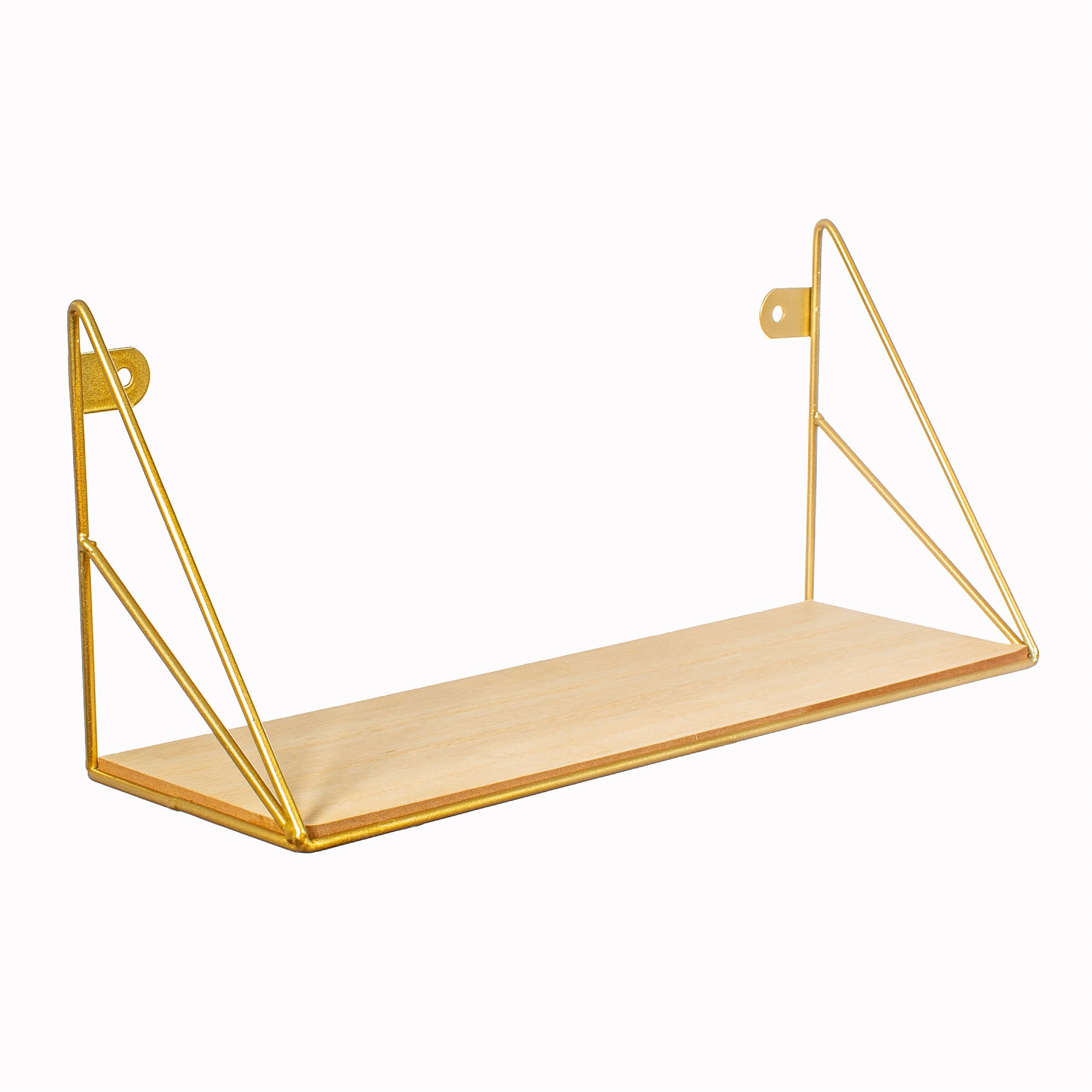 Gold Shelf with Wood Insert Wall Decoration Interior Etsy