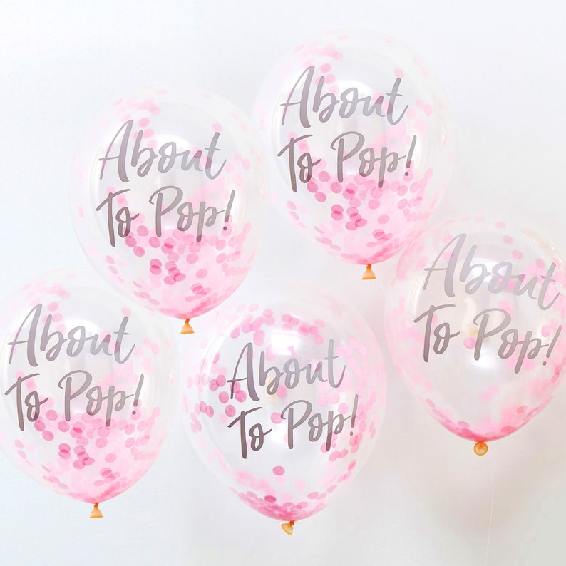 Balloons baby shower Confetti Balloons Deco Pink