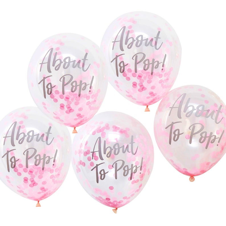 Balloons baby shower Confetti Balloons Deco Pink