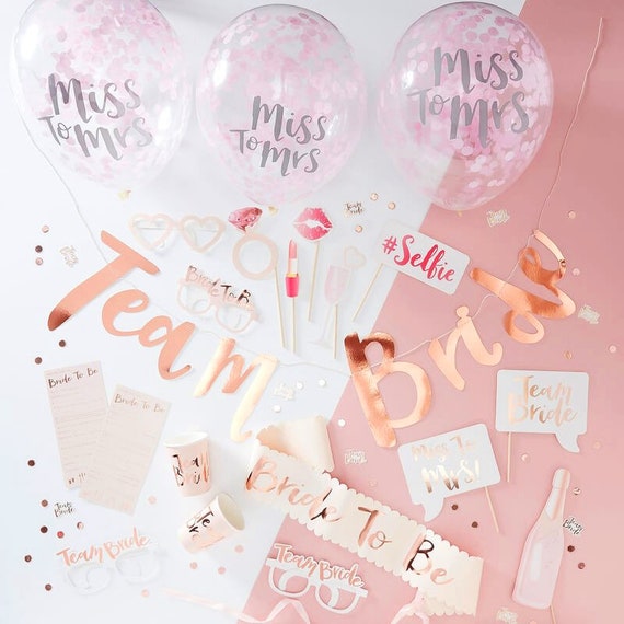 Raumdekoration Luftballons Deko Luftballons Miss to Mrs /"Team Bride/" 5 St