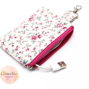 Cable pouch, headphone pouch, coin pouch with carabiner