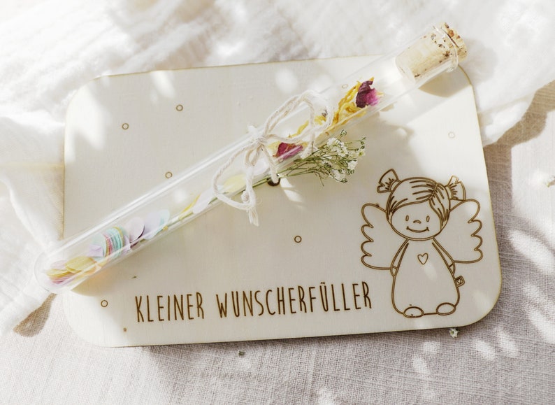 Geldgeschenk Taufe Kommunion Schulkind Schulstart Einhorn Geschenk Geburt Wunscherfüller Reagenzglas Junge Mädchen Karte Geburtstag image 2