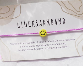 SMILEY Armband Armbänder Freundinnen Geschenke Erzieherin Abschiedsgeschenk JGA Team Bride Babyshower Freundschaftsarmband Gastgeschenke