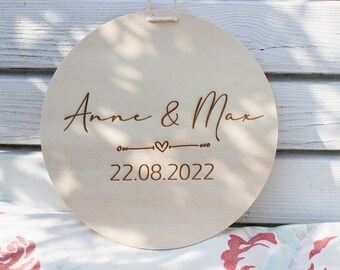 Hochzeitsgeschenk personalisiert Hochzeitsschild Holzschild Name Geschenke zur Hochzeit Deko Einzug Türschild Namensschild Hochzeitsdeko