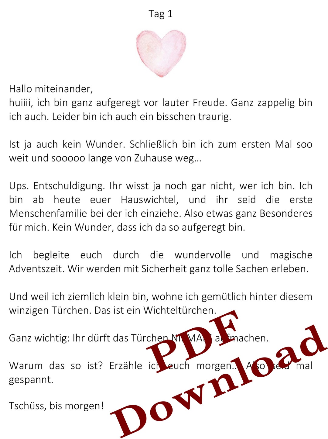 Wichtelbriefe PDF Download Wichteltür Zubehör Adventskalender.
