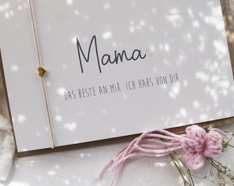 Muttertag Karte & Armband Herz  Beste Mama Muddi zum Muttertag Geschenk Muttertagsgeschenk Muttertagsherz Schmuck