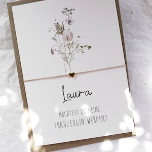 personalisiertes Armband für Trauzeugin Brautjungfer Geschenk, Willst du meine Trauzeugin sein? Karte Geschenk Trauzeugin fragen Frage