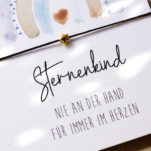 Sternenkind Armband Stern Sternenkind Karte Engel Erinnerung Geburtstag Geschenk  BFF Stille Geburt Fehlgeburt Geschenke Trostbox