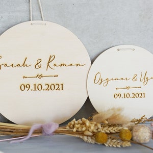 Hochzeitsgeschenk personalisiert Hochzeitsschild Holzschild Name Geschenke zur Hochzeit Deko Einzug Türschild Namensschild Hochzeitsdeko image 5