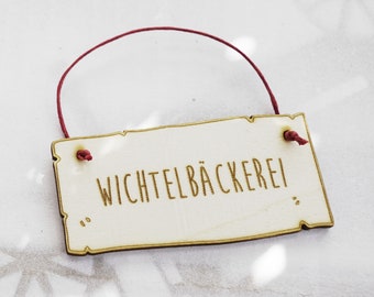 Wichteltür Holzschild personalisiert nach Wunsch Achtung Baustelle Wichtelküche Wichtelzubehör Wichtel Zubehör