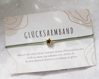 Glücksarmband STERN Freundschaftsarmbänder Wunscharmband Gastgeschenke kleine Geschenke Tischdeko Glücksbringer Glücksbringer Schule Prüfung