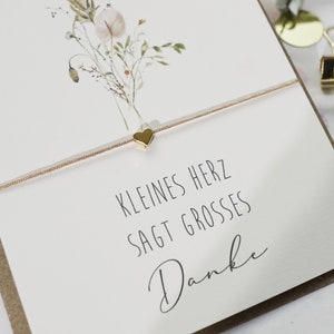 Geschenk für Hebamme Karte Erzieherin mit Herz Armband Karte Dankeschön Lehrerin Ärtztin Weihnachtsgeschenk