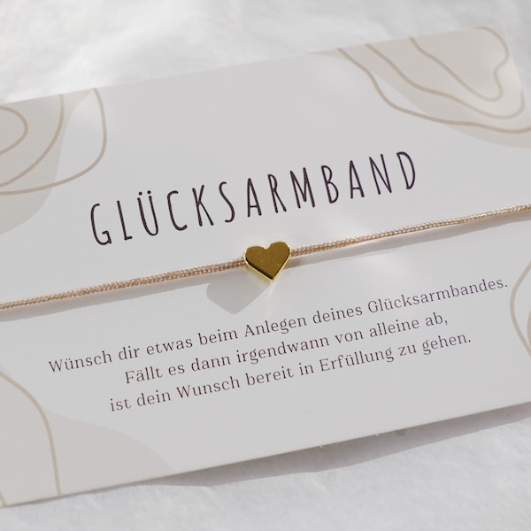 GLÜCKSARMBAND Herz Freundschaftsarmband | Weihnachtsgeschenk kleine Geschenke | Geschenk für Erzieherin Armband | Glücksbringer Silvester