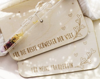 Holzschild Trauzeugin fragen Trauzeuge Brautjungfer Brautmama Karte Gutschein für Bruder Schwester Geschenk Hochzeitshelfer JGA Frauen