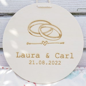 Hochzeitsgeschenk personalisiert Hochzeitsschild Holzschild Name Geschenke zur Hochzeit Deko Einzug Türschild Namensschild Hochzeitsdeko image 4