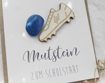 Einschulung Geschenk Junge Mädchen Mutstein Schulkind Glücksbringer Kinder Schultüte Anhänger Fussball Schulstart Deko Einhorn Dinosaurier