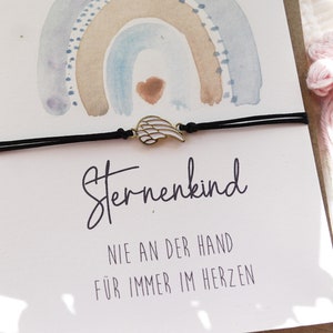 Sternenkind Armband Stern Andenken Trauerkarte Karte Engel Erinnerung Geburtstag Geschenk  BFF Stille Geburt Fehlgeburt Geschenke Kerze