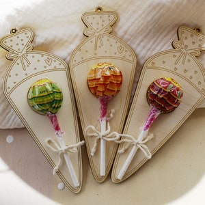 Gastgeschenke Schulstart Einschulung Schulkind Schultüte Streudeko Geschenk zum Schulbeginn Tischdeko Schulanfang Mitgebsel Lollihalter
