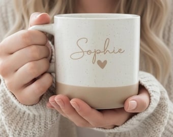Personalisierte Tasse Name Herz | Geschenk Freundin Frau Mama Kollegin | Geburtstag | Weihnachten | Weihnachtstasse | Keramik mit Gravur