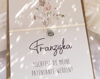 personalisiertes Armband für Patentante fragen Karte Geschenk Patentante werden Frage Schwangerschaft verkünden