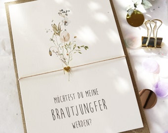 Armband für Trauzeugin fragen Geschenk Armband Herz Brautjungfer Willst du meine Trauzeugin sein? Trauzeugin Karte Frage Hochzeit JGA