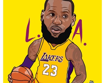 Lebron Lakers Poster Etsy