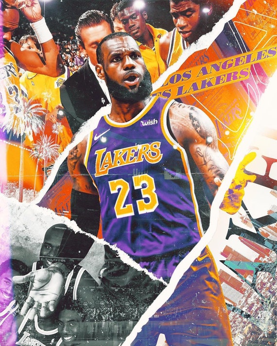 Lebron James Lakers Collage Poster or Canvas | Etsy