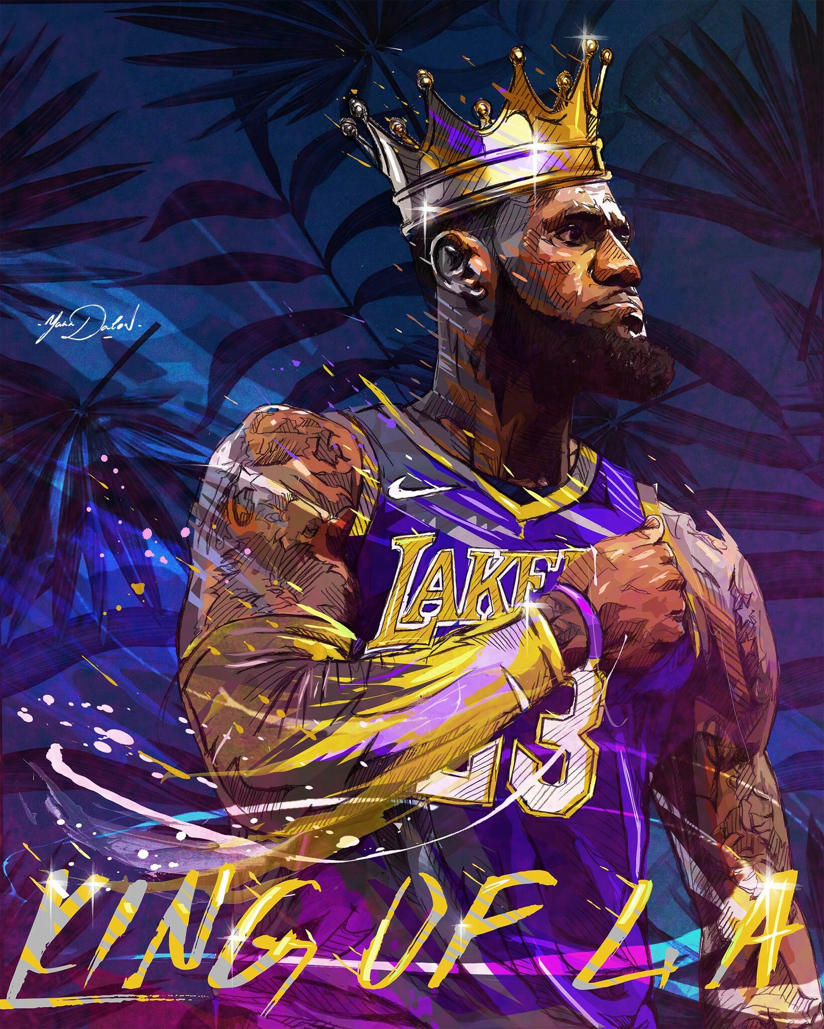 Lebron James Lakers Poster Crown or Canvas | Etsy