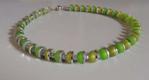 necklace, collier, polaris beads, crystal beads, jewelry