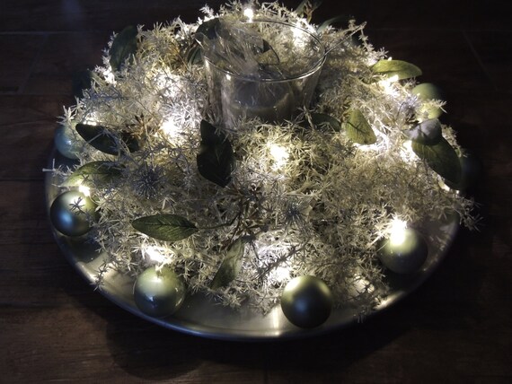 Asparagus wreath with fairy lights