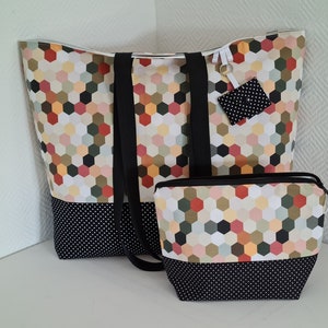 Strandtasche wasserabweisend beige I große XXL Badetasche I Waschhaustasche Camping I Saunatasche Damen I Waschraumtasche schwarz senfgelb