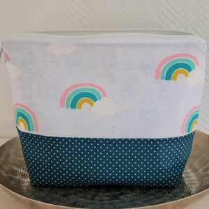 Kosmetiktasche wasserabweisend Kinder große XXL Waschtasche Regenbogen petrol Kulturbeutel Jungen/Mädchen mit Reißverschluss Nasstasche