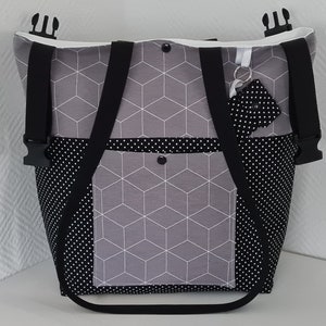 Stroller bag water-repellent diaper bag diaper bag boys girls geometric pattern gray black shoulder bag organizer baby image 1