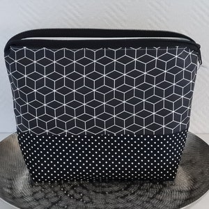 Cosmetic bag XXL water-repellent wash bag geometric pattern black white wet bag cloth diapers change of clothes