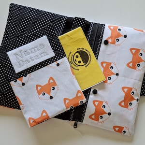 U-Heft Hülle mit Impfpassfach personalisiert I Fuchs I Geburtsgeschenk Jungen/Mädchen I mit passender Windeltasche/Wickeltasche möglich