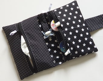 Birth gift boys diaper bag changing bag gift baby shower stars black