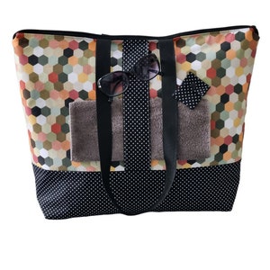 Strandtasche wasserabweisend senfgelb I Badetasche Damen groß XXL I Waschhaustasche für Campingplatz I Saunatasche mit Reißverschluss beige