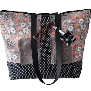Strandtasche wasserabweisend Blumenmuster I Badetasche groß XXL I Waschhaustasche für den Campingplatz I Saunatasche mit Reißverschluss