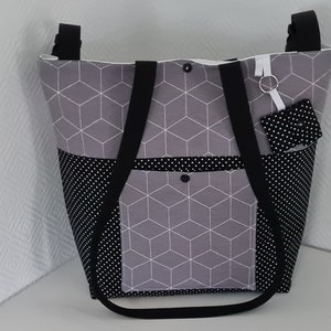 Stroller bag water-repellent diaper bag diaper bag boys girls geometric pattern gray black shoulder bag organizer baby image 4