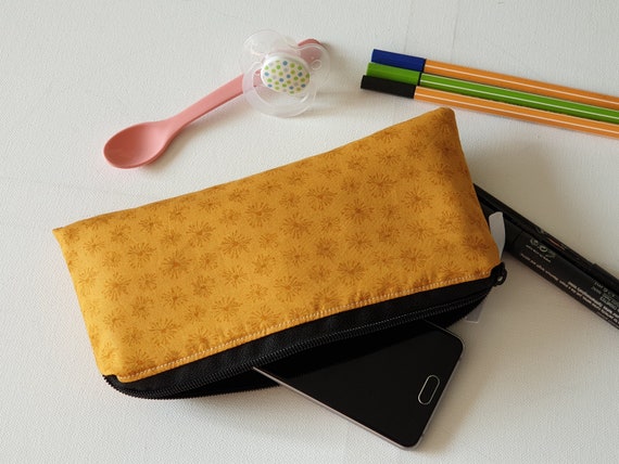 Neceser diente de leon I bolsillo para movil con cremallera I estuche para gafas de mujer I pequeno neceser para bolso de mano amarillo mostaza Etsy Mexico