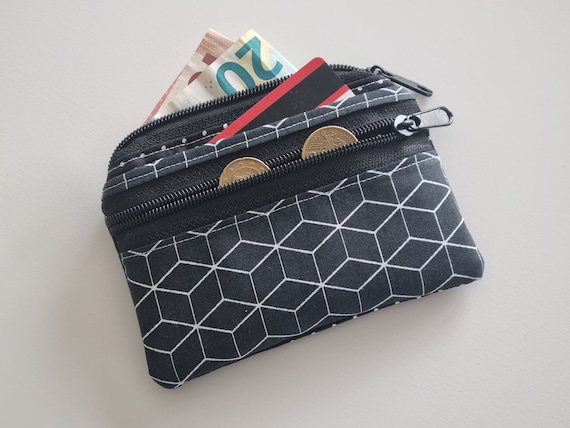 Kleine Geldbörse Damen Lederoptik - Doppelt Gefaltet Mit Ausweisfenster