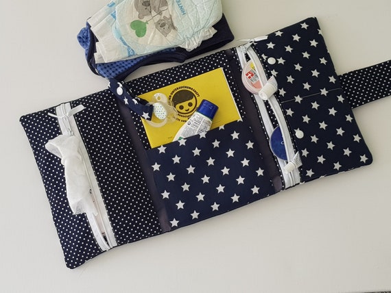 Diaper bag changing bag navy blue Star
