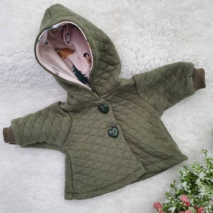 Jacke für Puppe Größe 30 33 cm dunkelgrün