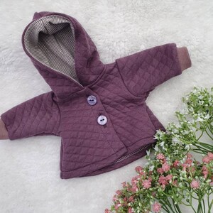 Jacke für Puppe Größe 30 33 cm aubergine