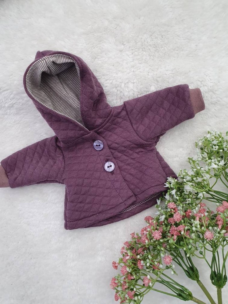 Jacke für Puppe Größe 30 33 cm aubergine