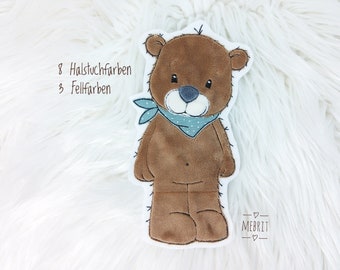 Large teddy application for designing your projects, teddy, patches, patches, iron-on applications, mebrit, patch, school cone, embroidery cloud