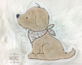 Application dog, patches, patches, iron-on application, embroidery cloud, Mebrit, girl, patch, dog, school cone, application