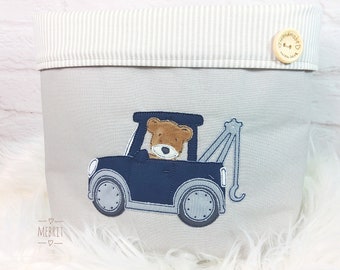 Utensilio, cloth basket, children's room, diaper basket, decoration children's room, mebrit, boys, teddy, gift for birth