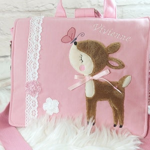 Kindergartenrucksack mit Namen, Kindergartenrucksack, Kindertasche Reh,Kindergartentasche,Mebrit, Kindergartentasche Mädchen,Rucksack Name,
